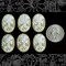 Coffee with Cream and White Skeletal Profile 24mm x 18mm Resin Cameos - Set of Six - CAM90